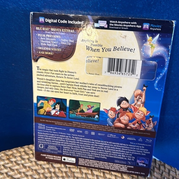 New Disney Peter Pan: Return To Neverland (Blu-ray/DVD/Slipcover)No Digital Code - Picture 3 of 5